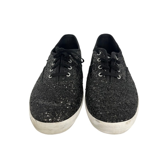 Keds Shoes - Keds Champion Black Glitter Sneakers Womens Low Top Lace Up Shoes, 11